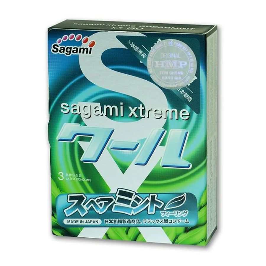 Презервативы Sagami Xtreme Mint латексные, с ароматом мяты 3 шт.