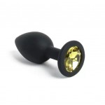 Силиконовая анальная пробка с кристаллом MMG SexToys Pluganale Piccolo Yellow 7 х 2,7 см