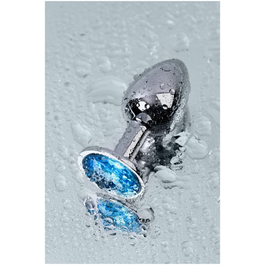 Анальная пробка с голубым кристаллом Sexy Chrystall