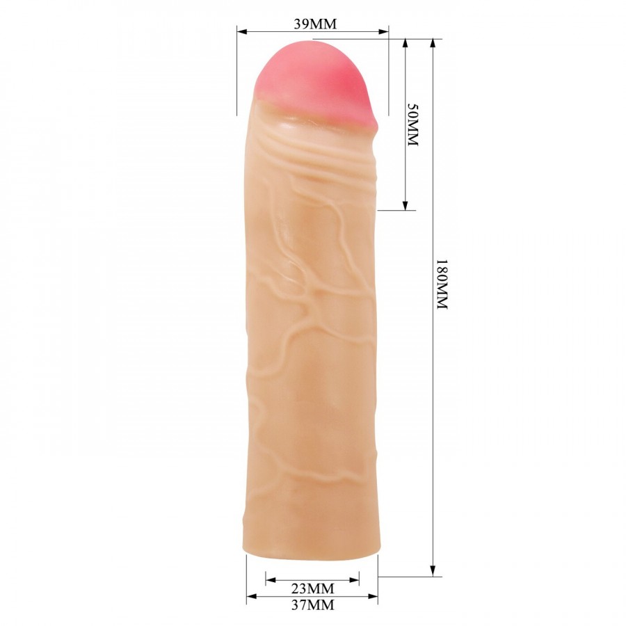 Увеличивающая насадка на пенис Pretty Love Chane 18 х 3,9 см (+5 см)