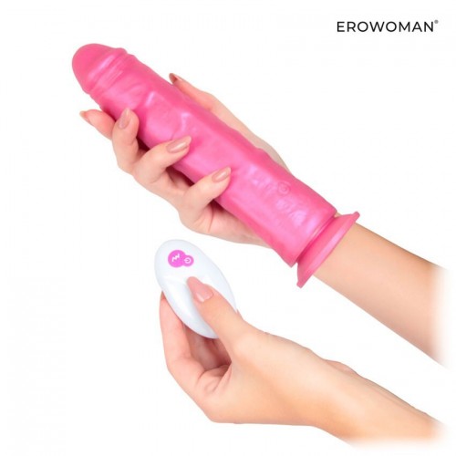 Мощный вибратор с пультом ДУ Erowoman розовый 20,5 х 4,2 см