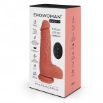 Вибратор с вращением, нагревом и движениями Erowoman, 22 см, 7 режимов ER-30093