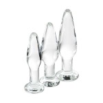 Набор стеклянных анальных пробок Sexus Glass 3-3,5-4 см 912306