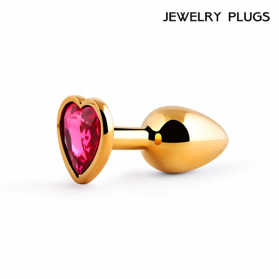 Металлическая анальная пробка Anal Jewelry Heart Gold Small 7 x 2,8 см