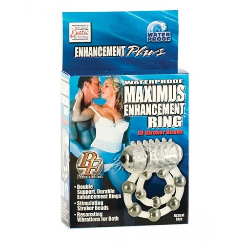 Эрекционное виброкольцо с массажными бусинами Maximus Enhancement Ring