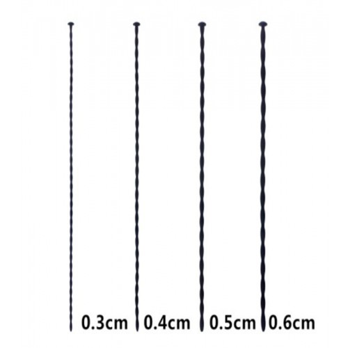 Набор длинных ребристых уретральных стимуляторов Sex Expert 300 мм 3-6 мм