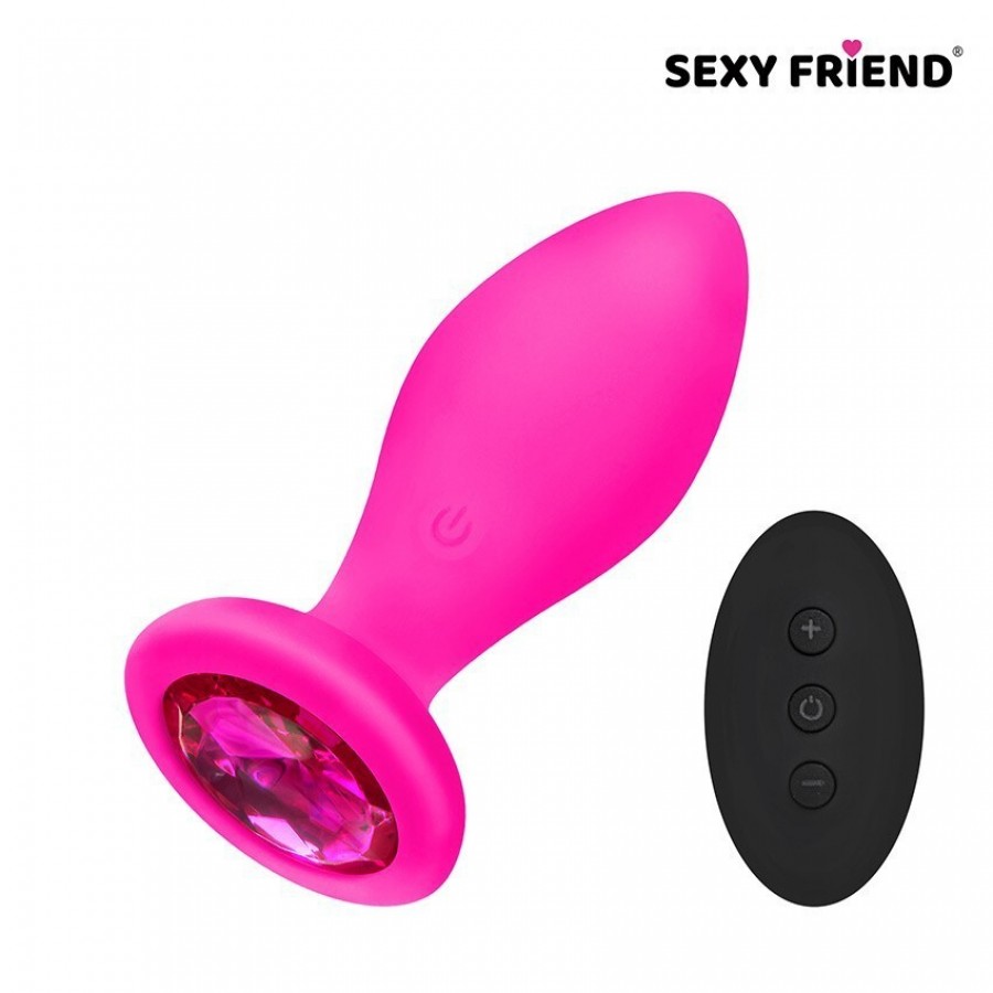Силиконовая анальная пробка с вибрацией и ДУ Sexy Friend 8,5 х 3,2 SF-70390-14