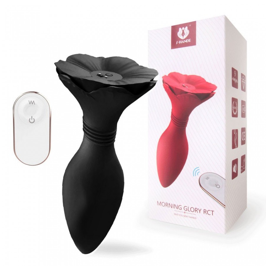 Анальная пробка с вибрацией и пультом ДУ S-Hande Morning Glory 10 х 3,9 см