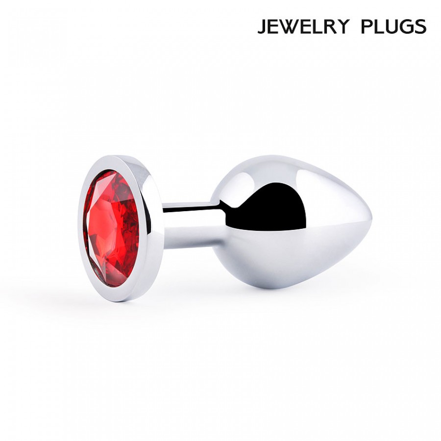 Металлическая анальная пробка Jewelry Plug Medium Silver 8 х 3,4 см