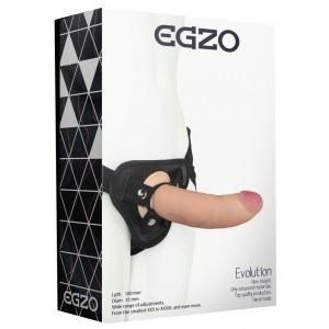 Страпон harness EGZO со съемной насадкой - 18 см. 