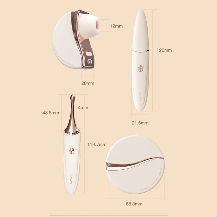 Стильный набор игрушек: вакуумный стимулятор и мощная вибропуля Svakom Glam Pulse Duo