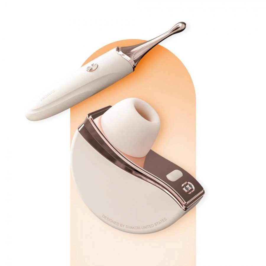 Стильный набор игрушек: вакуумный стимулятор и мощная вибропуля Svakom Glam Pulse Duo