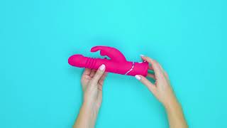 Вибратор с клиторальным стимулятором Happy Rabbit Thrusting Realistic