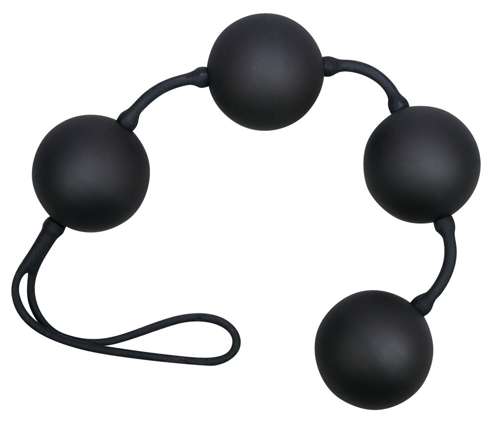 Безупречное наслаждение с вагинальными шариками со смещенным центром тяжести Silicone Ben Wa Balls черные